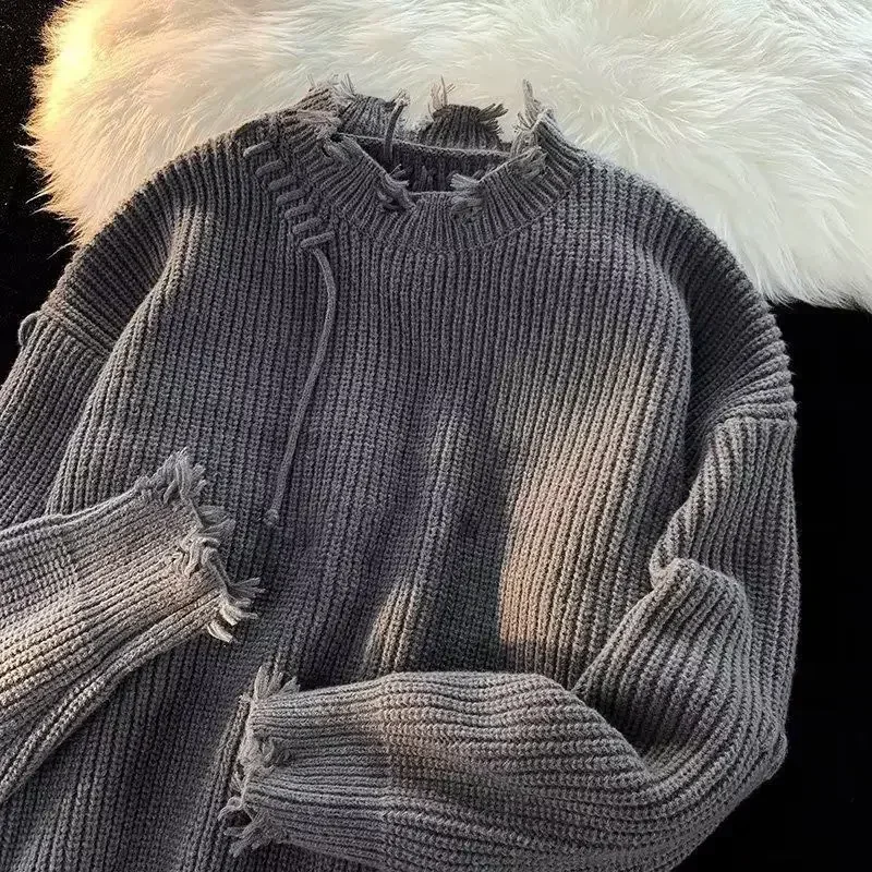 Winter Clothing Korean - Jersey de punto Beige para hombre,