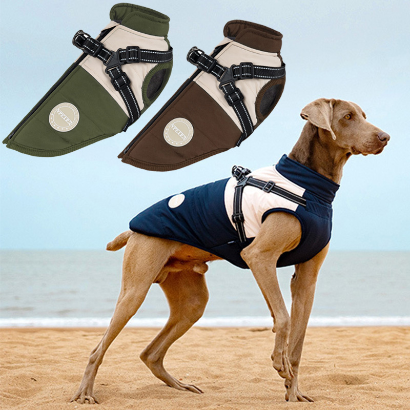 Winter Clothing For Dogs - Chaleco cálido para perro con arnés