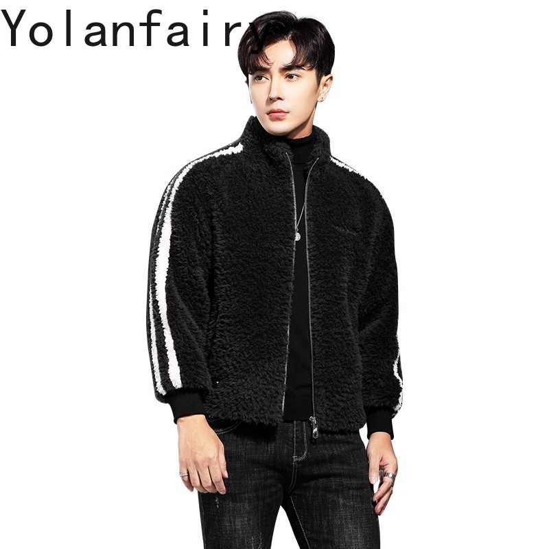 Quality Winter Clothing - YOLANFAIRY-abrigo de piel auténtica para hombre,