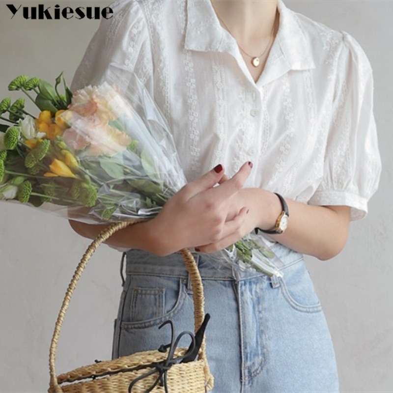 Winter Clothing Korean - Blusa de Chifón con cuello en