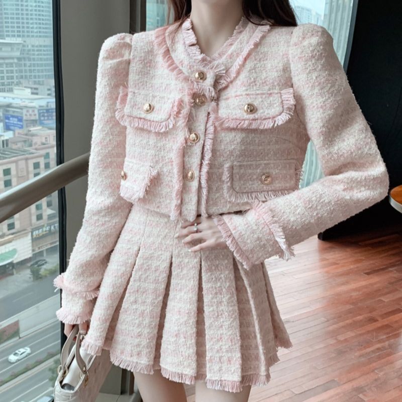 Winter Clothing Korean - Conjunto de chaqueta y falda a
