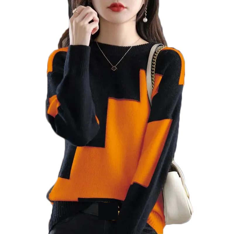 Winter Clothing Korean - Suéter de punto empalmado con cuello