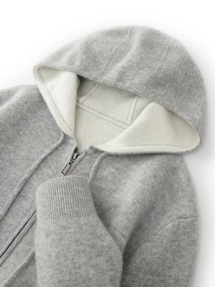 Quality Winter Clothing - Suéter de cachemira con capucha para
