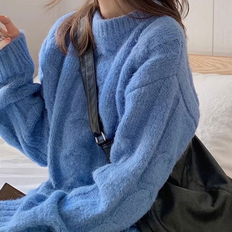 Winter Clothing Korean - Jerséis básicos de punto holgados de
