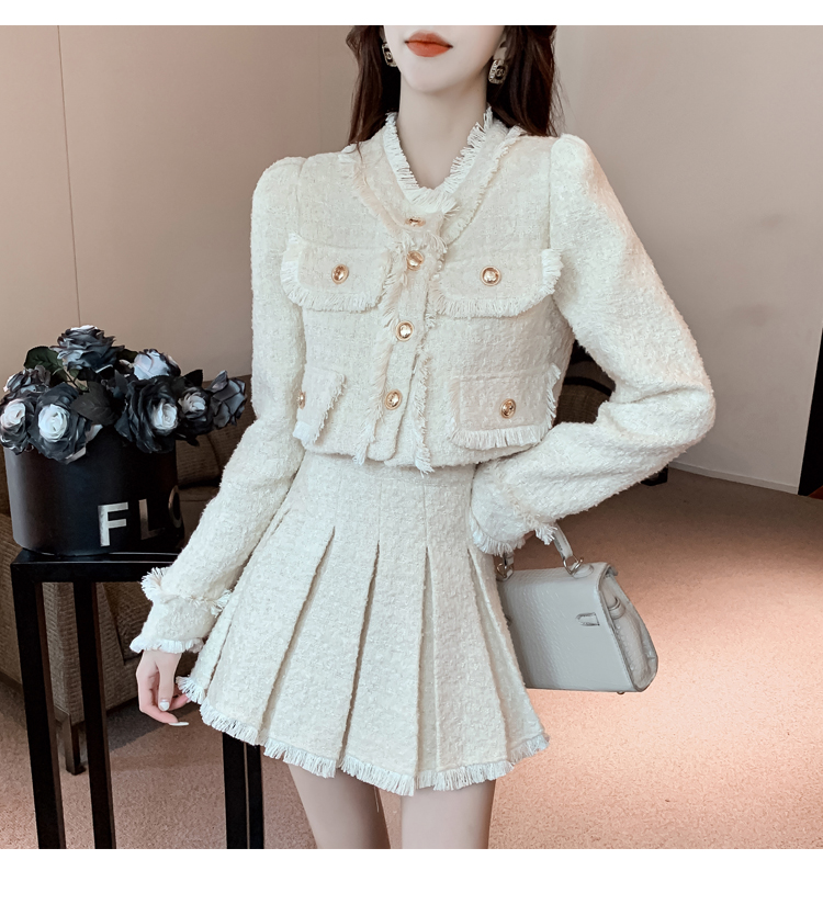 Conjunto de chaqueta y falda a - Winter Clothing Korean reseña y precio