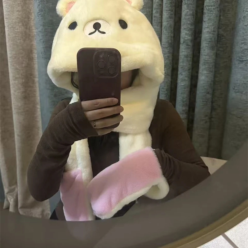 Gorro grueso de felpa 3 en 1 c - Winter Clothing Cute reseña y precio